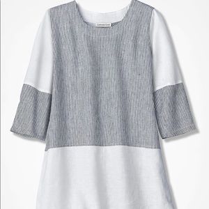 Coldwater Creek Linen Tunic with 3/4-sleeves and drop back hemline